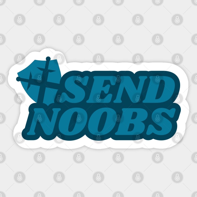 Send Noobs - funny gamer pun Sticker by F-for-Fab